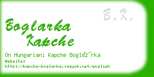 boglarka kapche business card